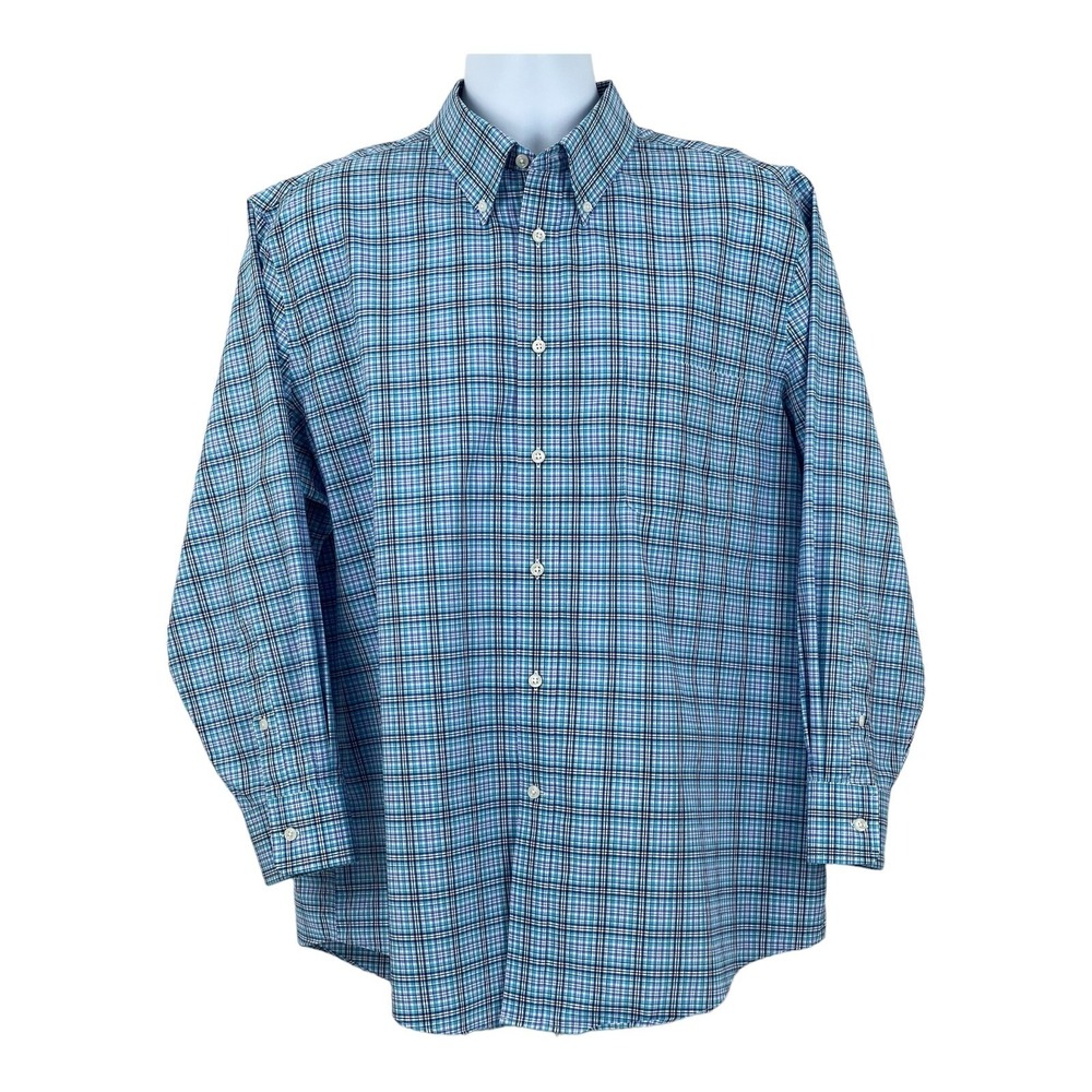 Lauren Ralph Lauren Black Label Plaid Shirt Mens Size XL 17.5 32/33‎ Button Down